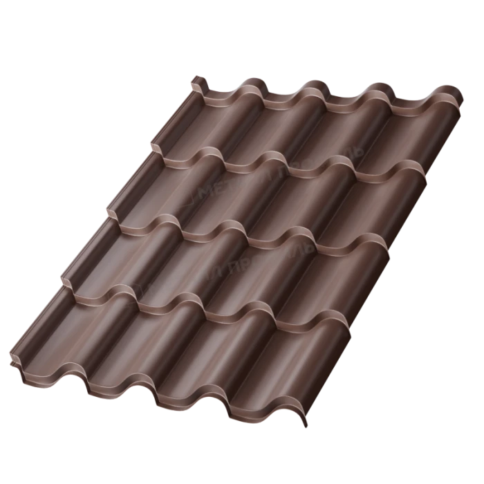 Металлочерепица Металл-Профиль Монтерроса-ML 0,5 PURMAN® RR 32 Темно-коричневый