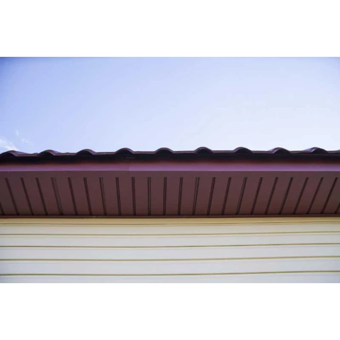 Софит металлический без перфорации 0,5 Quarzit с пленкой Cuprum Steel